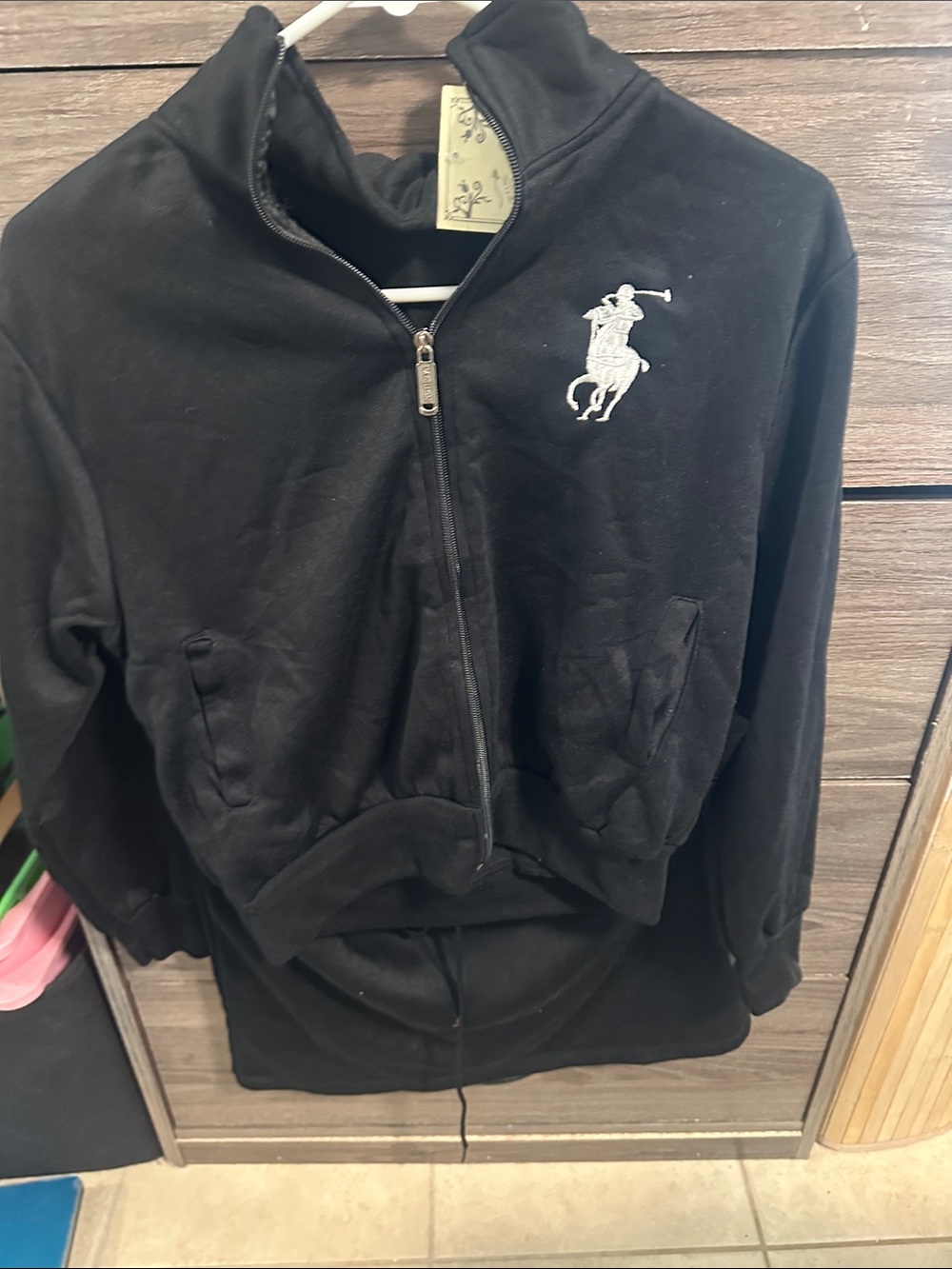 Kids Black Full-Zip Sweatshirt with logo set